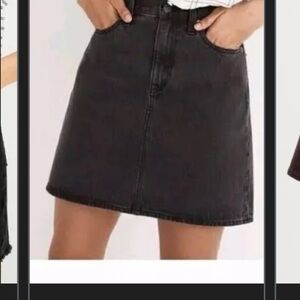 Madewell Rigid Denim A Line Skirt Black